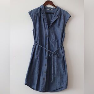 Old Navy Denim Shirt Dress Button Down with Braided Tie